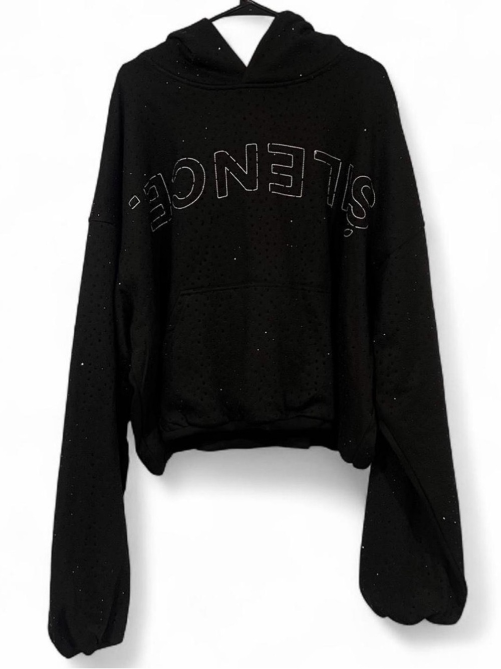 Onyx VVS Rhinestone oversized‎ Hoodie Black Size Large